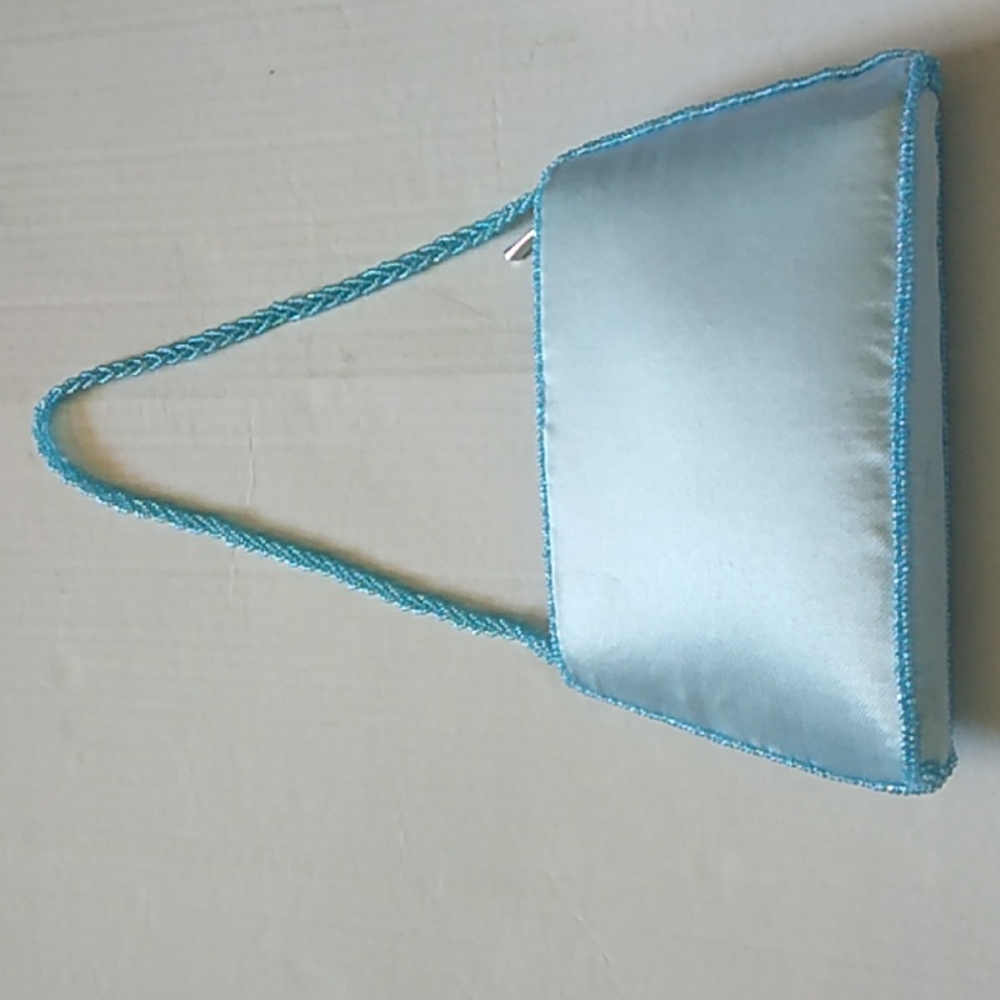 Bijoux Tender Turquoise Beaded Small Evening Purse Breaded Handle - Picture 2 of 6